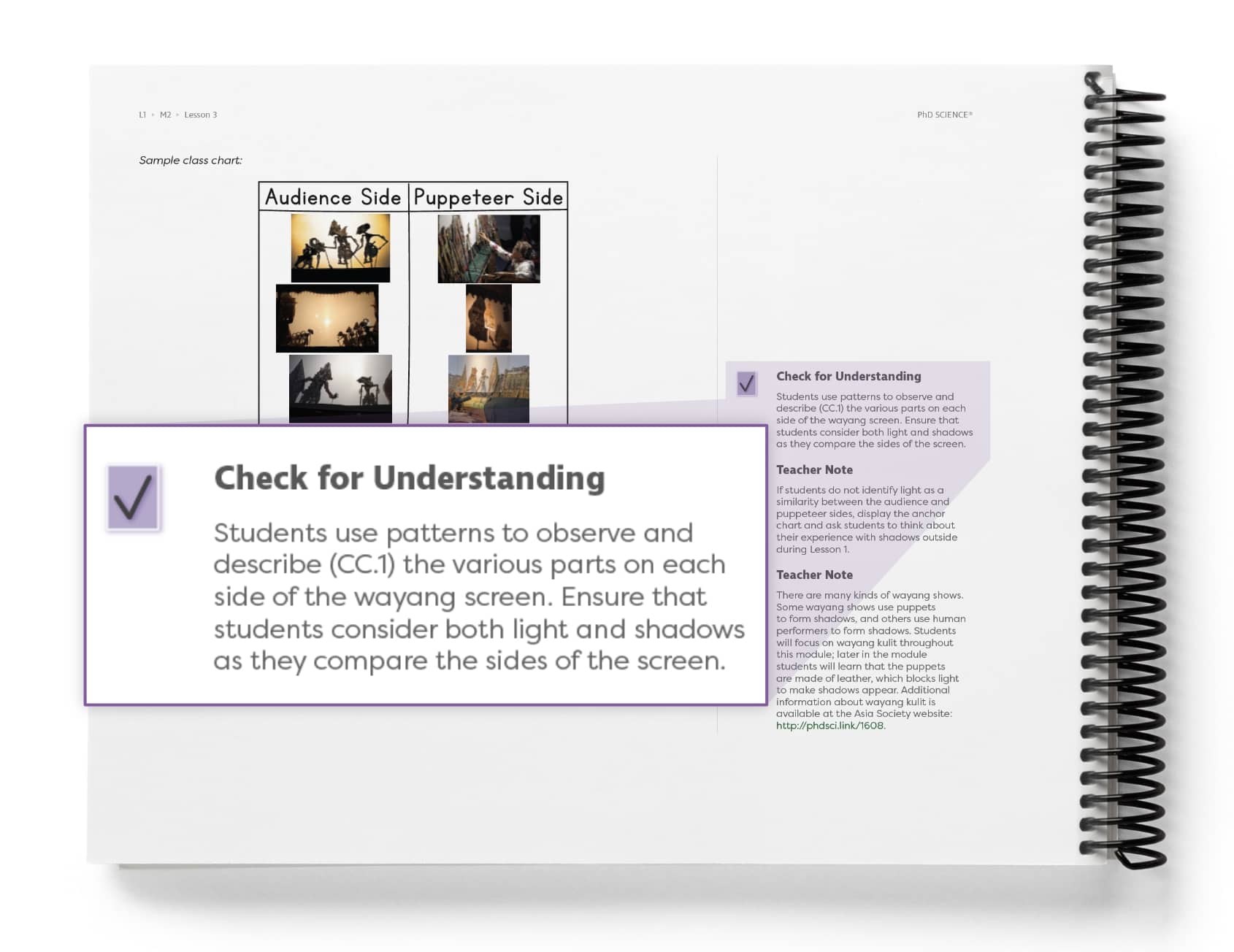 Check for Understanding from a Level 1 module on light Check for Understanding from a Level 1 module on light