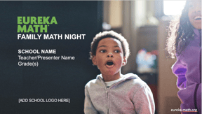 Image showing the Title Slide of the Family Math Night presentation