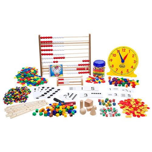 The Eureka Math complete manipulatives kit for Grade 1 includes enough materials for a class of 24 students.