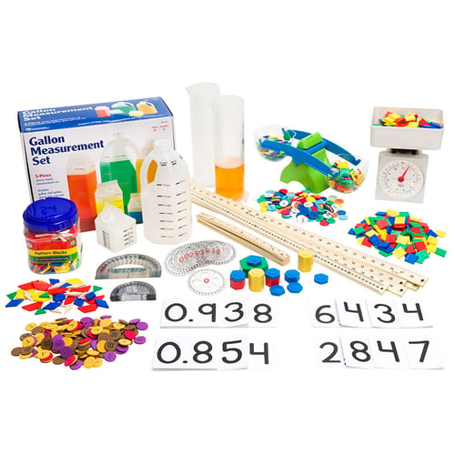 The Eureka Math complete manipulatives kit for Grade 4 includes enough materials for a class of 24 students.