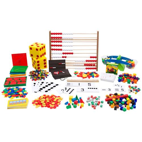 The Eureka Math complete manipulatives kit for Grade K includes enough materials for a class of 24 students.