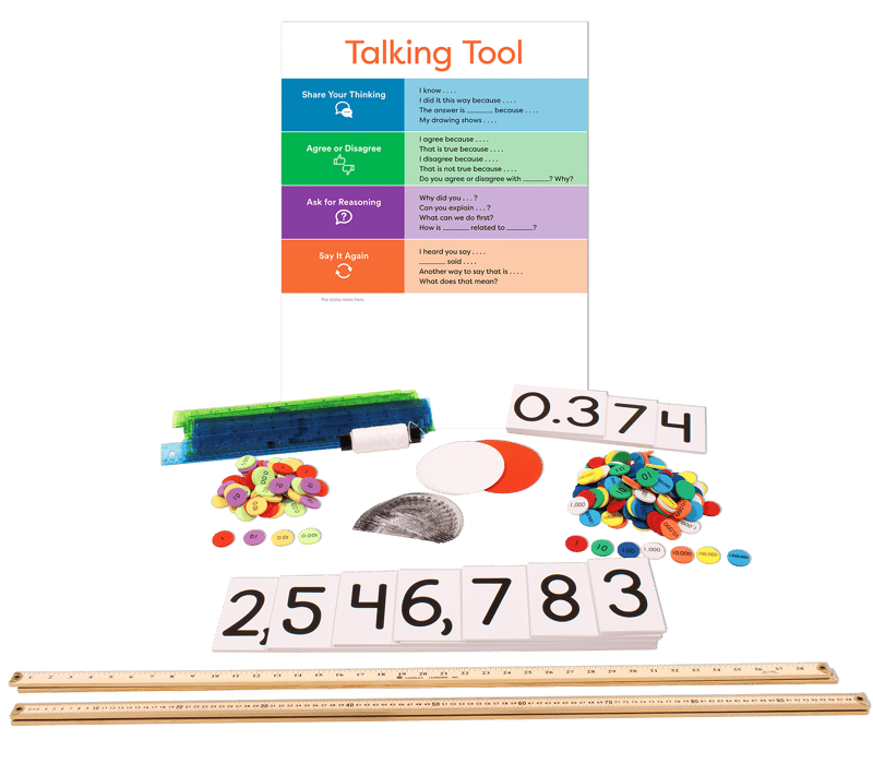 The Eureka Math Squared complete manipulatives kit for Level 4 includes enough materials for a class of 24 students.
