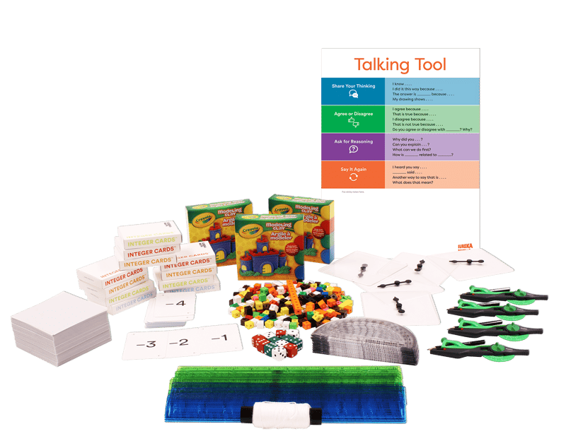 The Eureka Math Squared complete manipulatives kit for Level 7 includes enough materials for a class of 24 students.