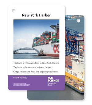 Level K Module 2 Knowledge Deck Card with New York Harbor