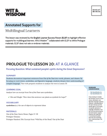 WW Prologue Annotated Lesson Multilingual Learners