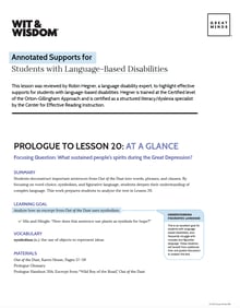 WW Prologue Annotated Lesson Students with Language Disabilities