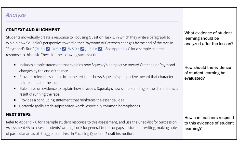 Wit & Wisdom Grade 5 Module 4 Lesson 4 Analyze Box