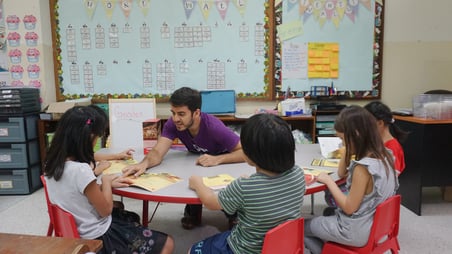 teacher with students