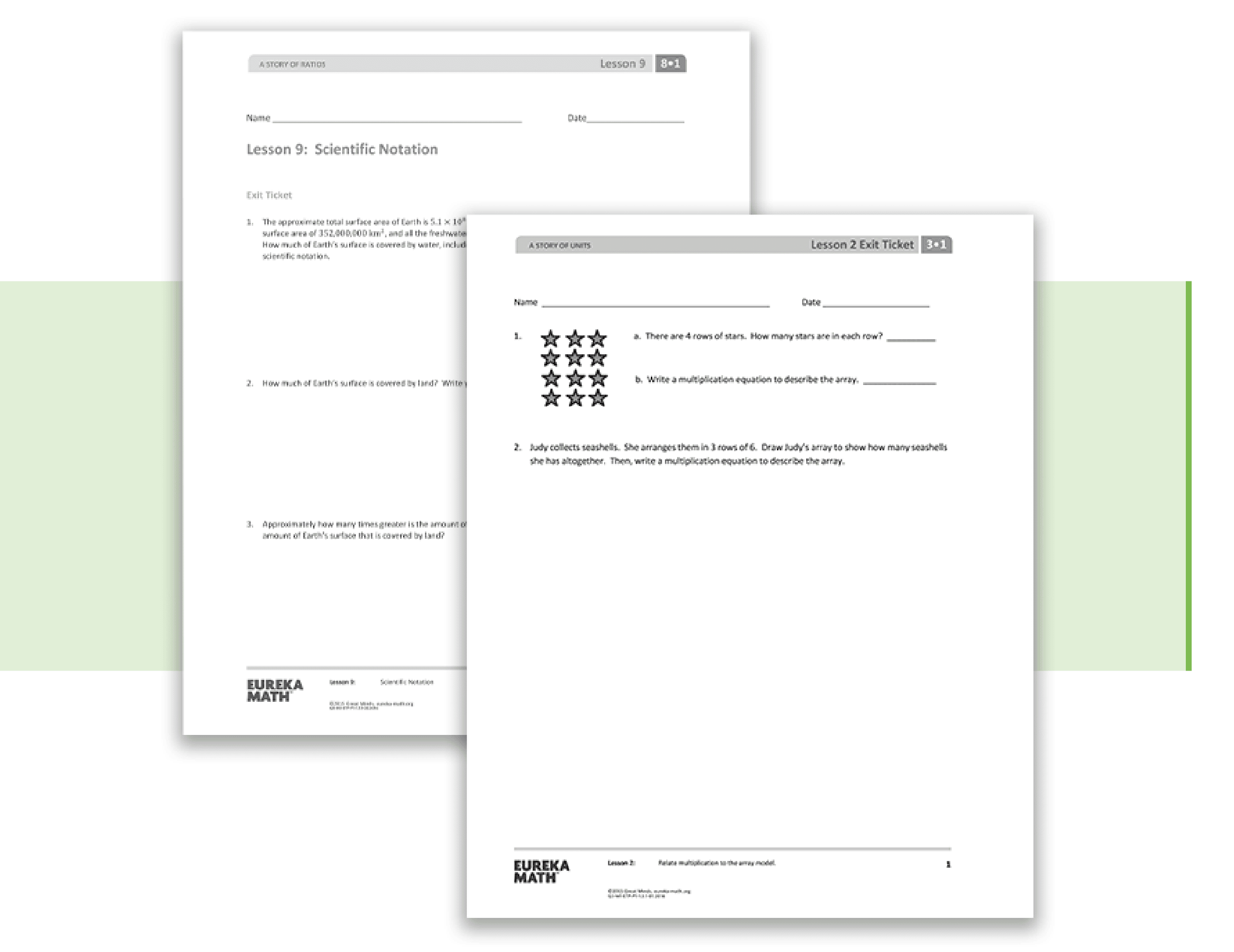 Sample Eureka Math Exit Ticket Sheets